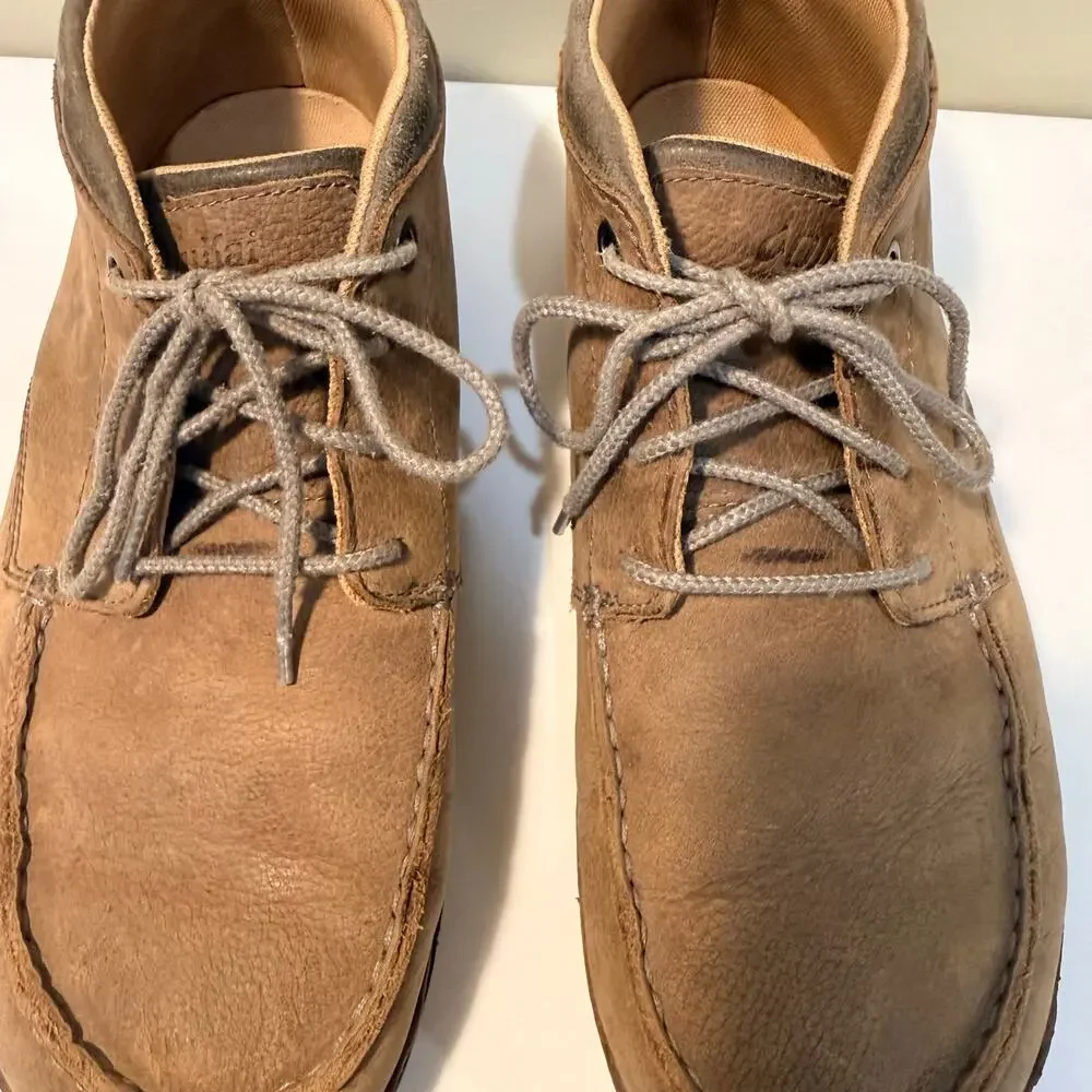 Olukai Boot Hamakua Size 10.5 Leather Chukka Lace Up Rubber Sole Tan